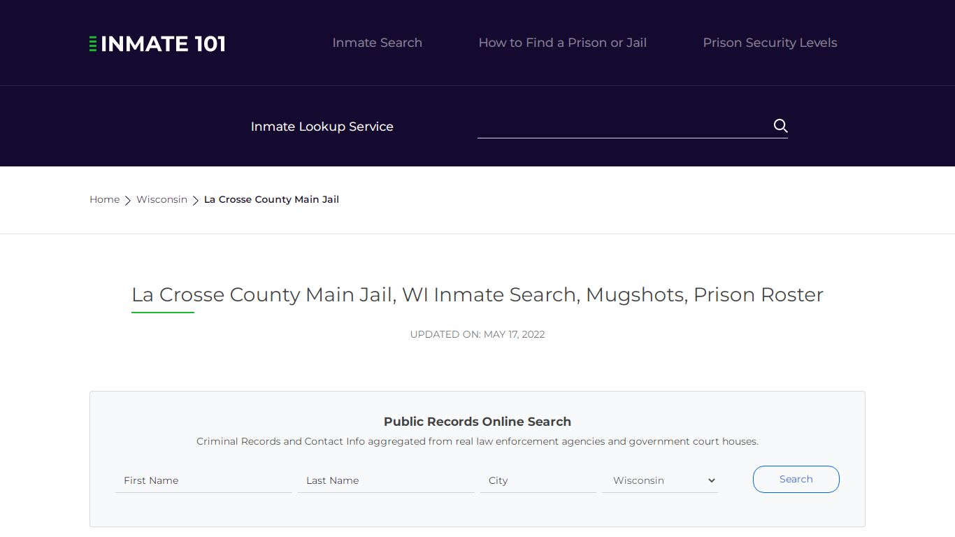 La Crosse County Main Jail - Inmate101